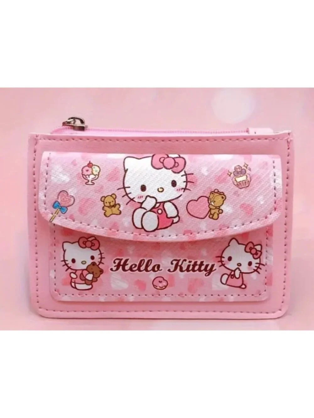 Adorable Hello Kitty Zipper Wallet – Coin, Credit Card & Cash Organizer
